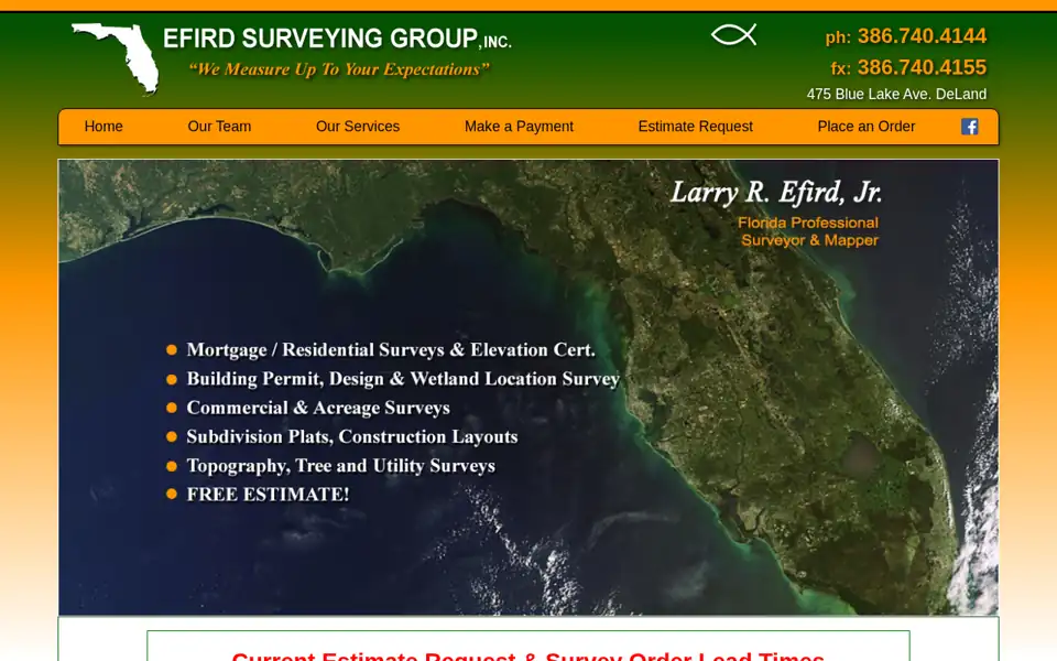 Efird Surveying Group website archived March 2026