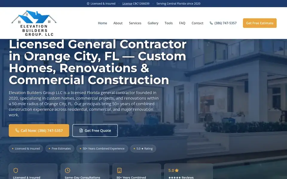 Elevation Builders Group website