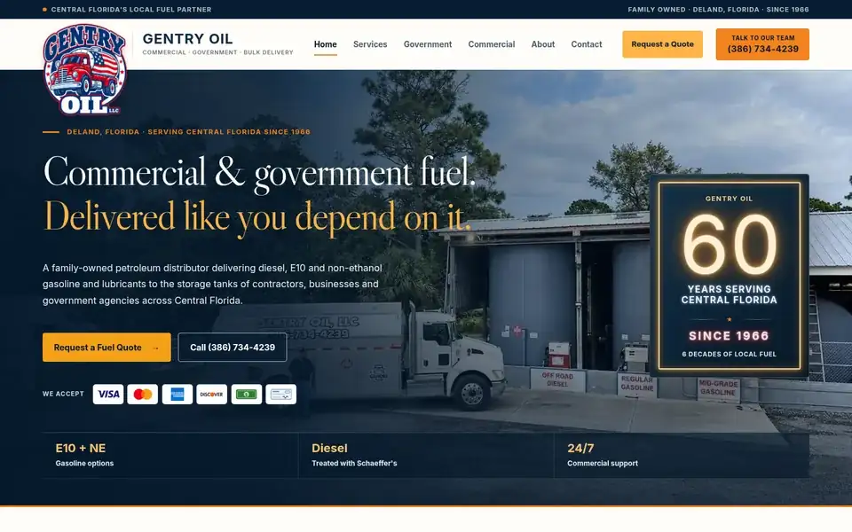 Gentry Oil website