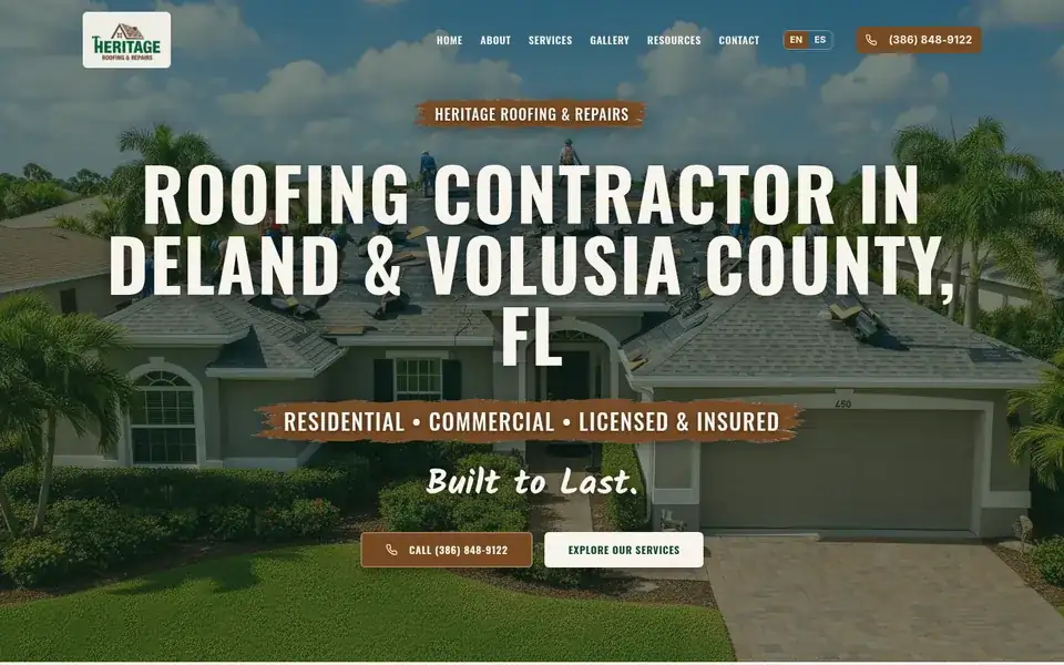 Heritage Roof Pro website